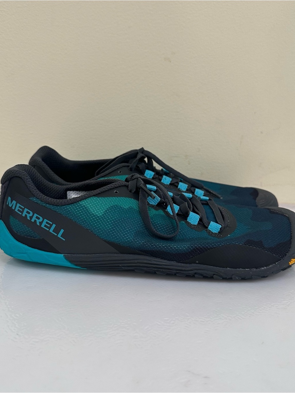 Merrell Vapor Glove 4 Green & Blue Lace Up BAREFOOT Sneakers Size Ladies 8 - Picture 4 of 10